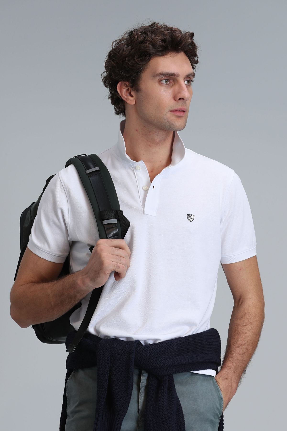 Erkek Laon Smart Polo T-Shirt 111040164 Ö. Başı - beyaz