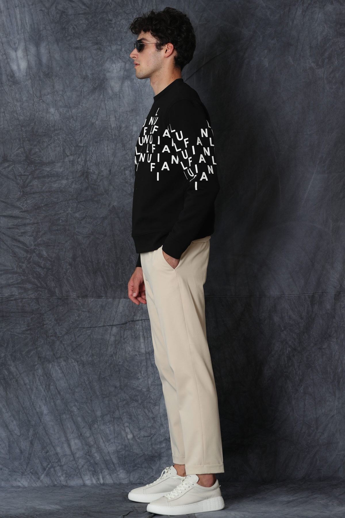 Rose Erkek Sweatshirt Siyah