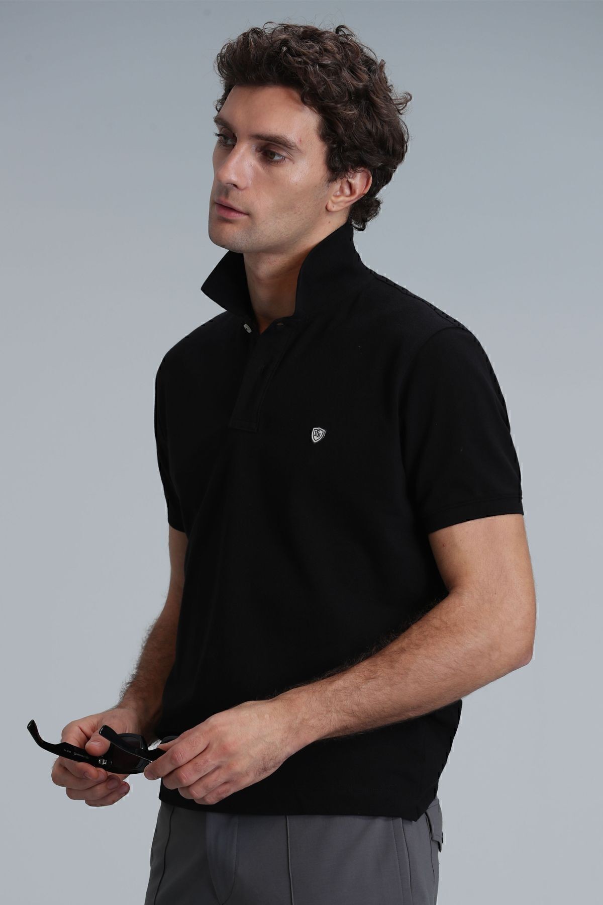 Erkek Laon Smart Polo T-Shirt 111040164 Ö. Başı - siyah