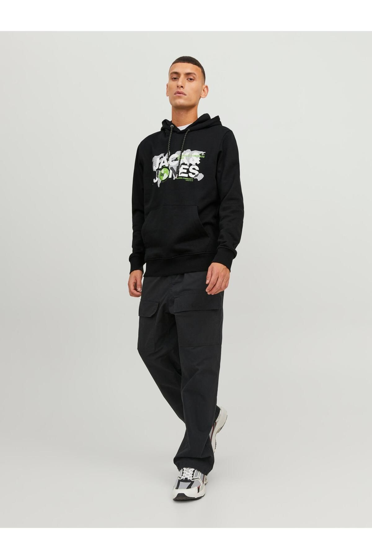 Jack Jones Dust Sweat Hood Sn Erkek Siyah Sweatshirt 12240214-02