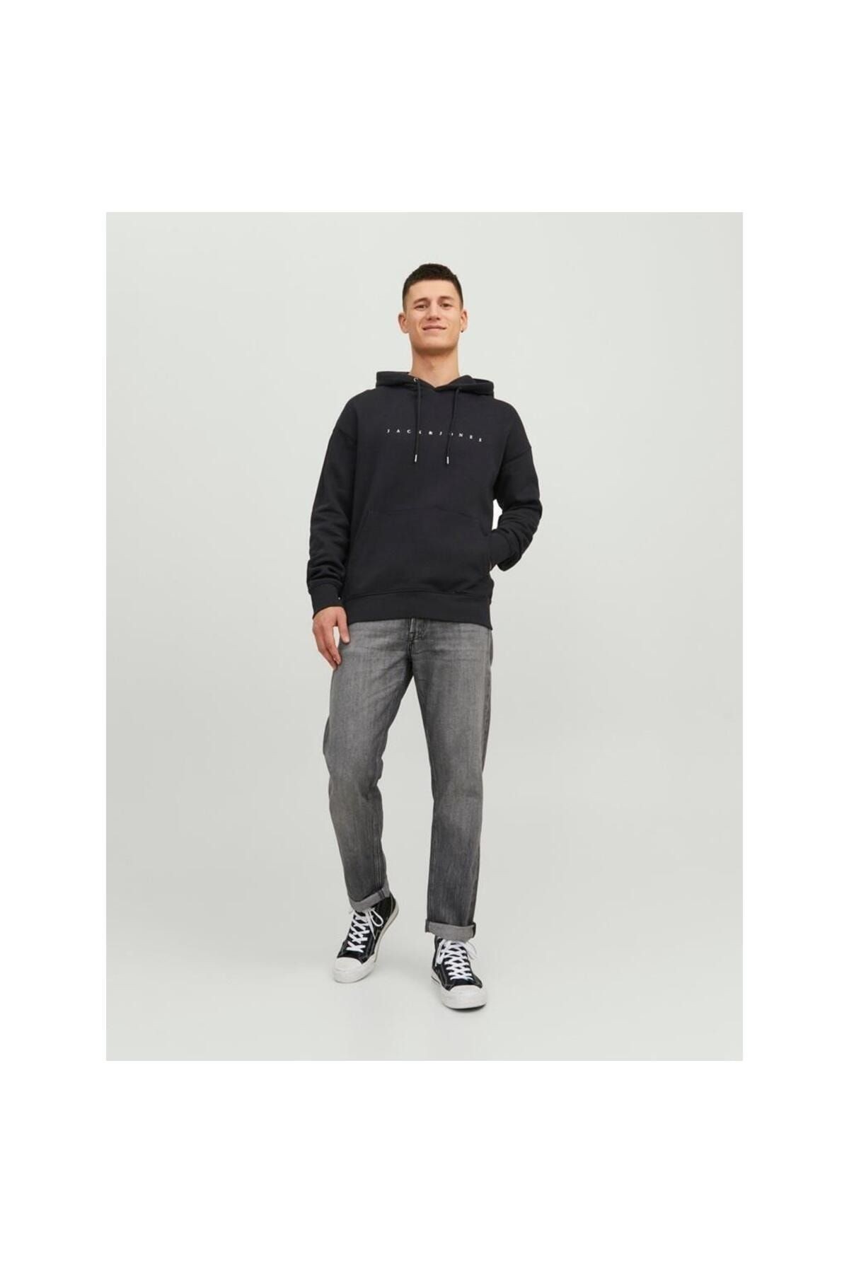 12233972 Jack & Jones Jjestar Jj Sweat Hood Noos Erkek Sweat Black