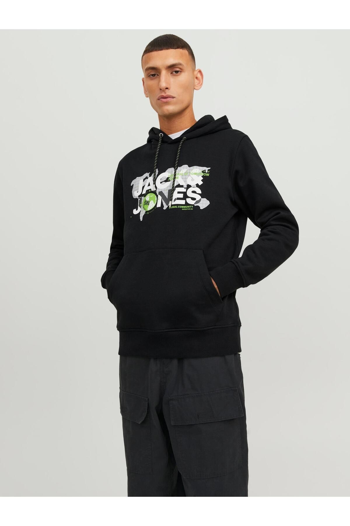 Jack Jones Dust Sweat Hood Sn Erkek Siyah Sweatshirt 12240214-02