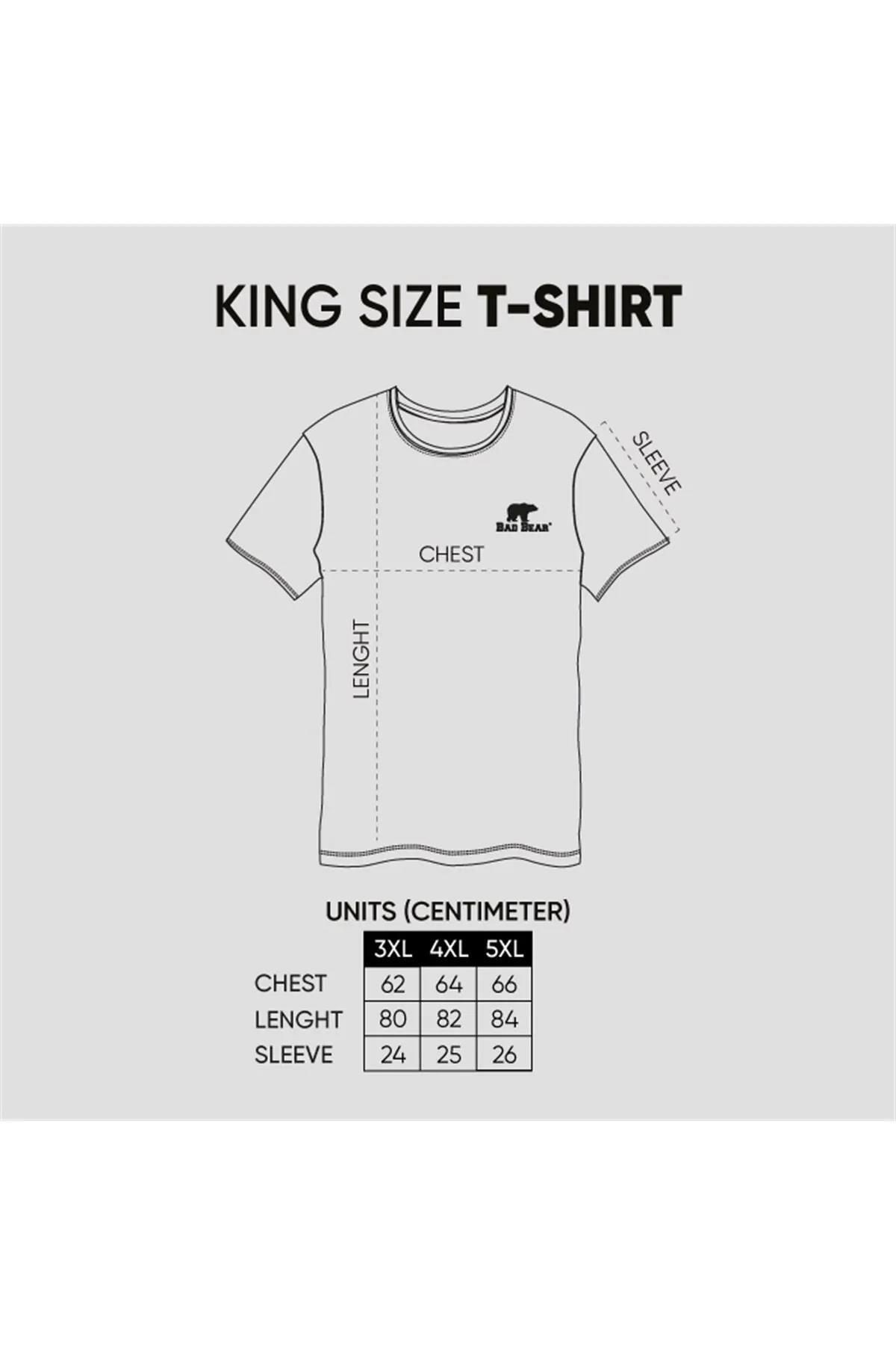 Bear Tee Ks T-shirt Hardal Logo Baskılı King Size Erkek Tişört