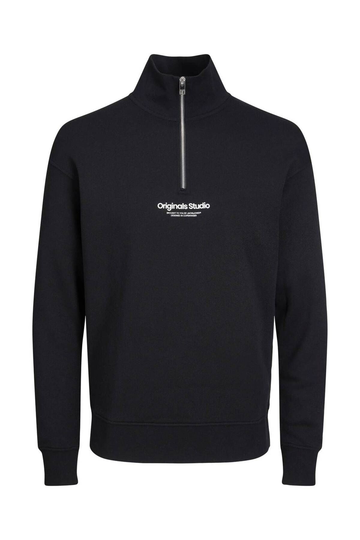 12241777 Jorvesterbro Sweat Quarter Zıp Hn Sn Erkek Sweat Black