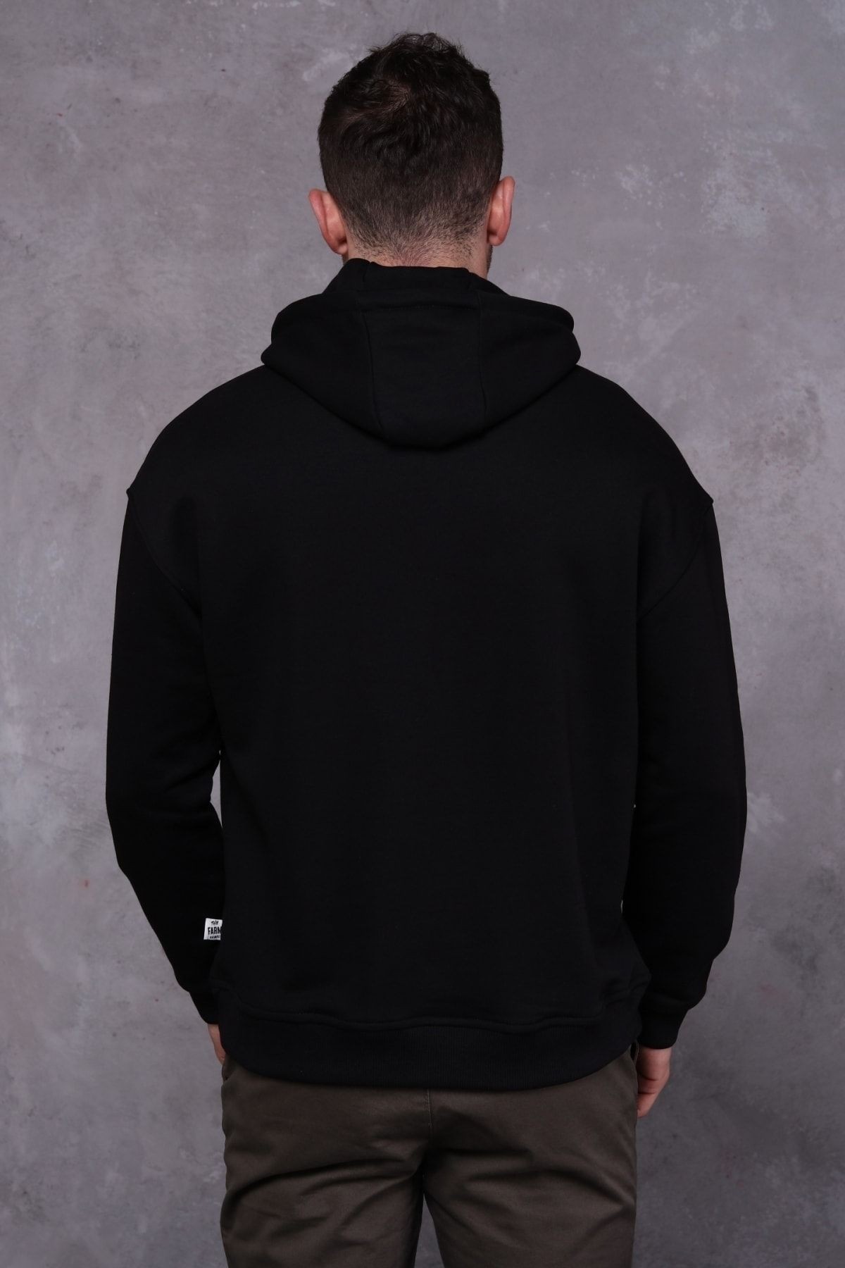 Erkek Midi Baskılı Hoodie