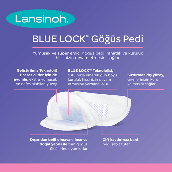 Lansinoh® Blue Lock ™ 36 lı Göğüs Pedi