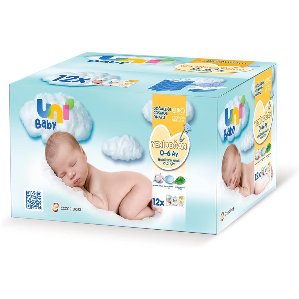 Uni Baby Yenidoğan Islak Mendil 600 Yaprak (12x50)