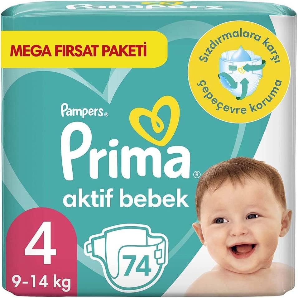 Prima Aktif Bebek Bezi 4 Beden - 74 Adet