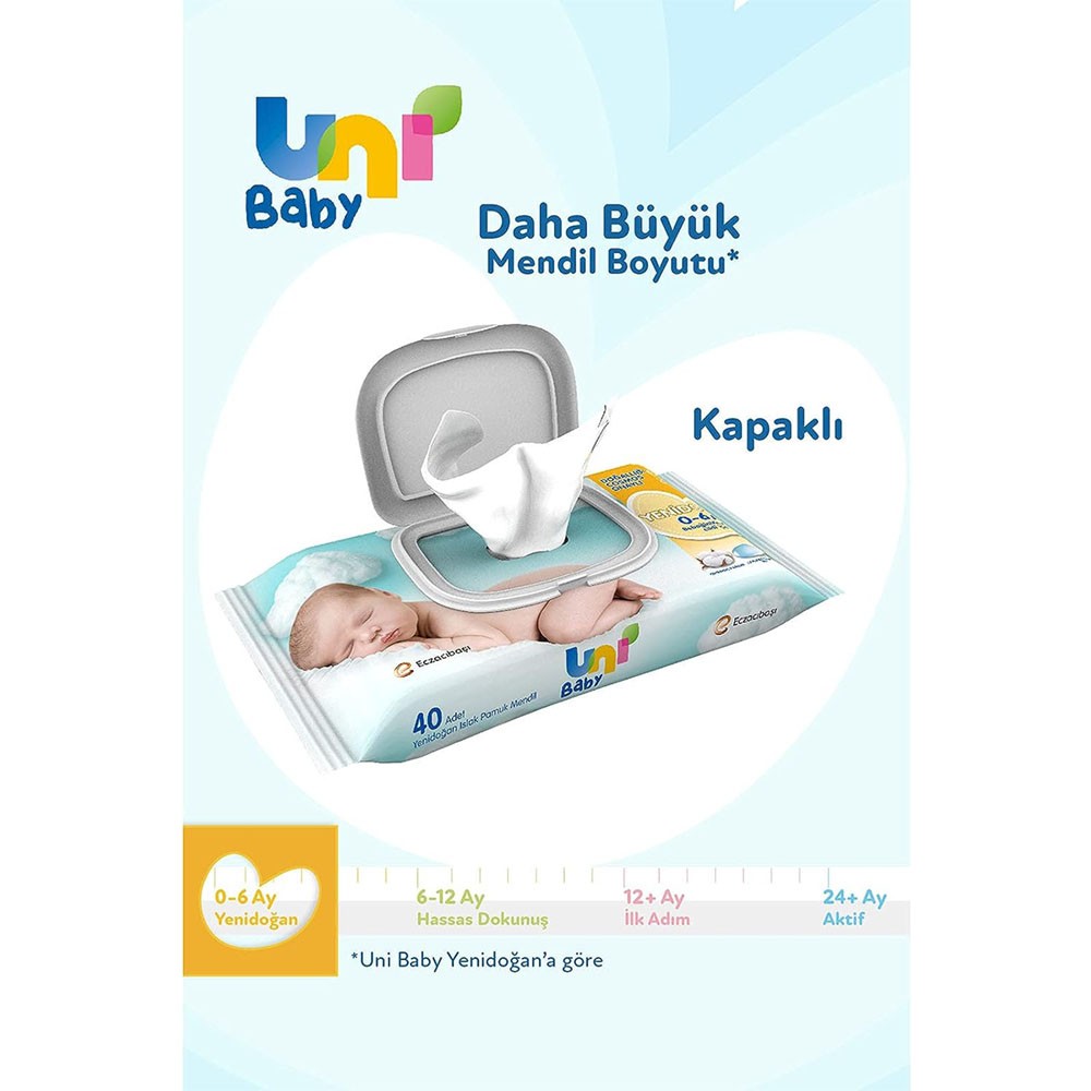 Uni Baby Yenidoğan Islak Mendil 720 Yaprak (18x40)