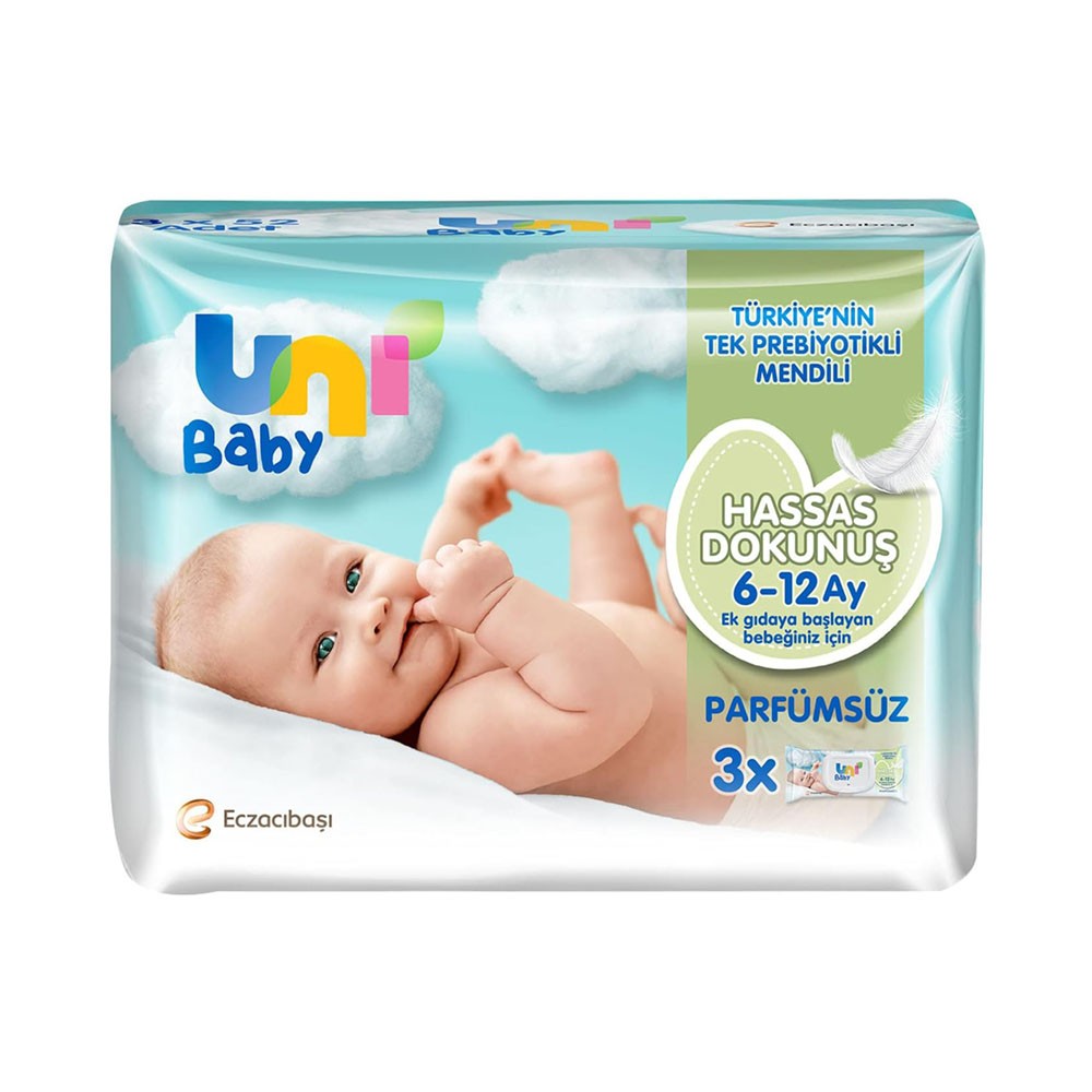 Uni Baby Hassas Dokunuş Islak Mendil 156 Yaprak (3x52)