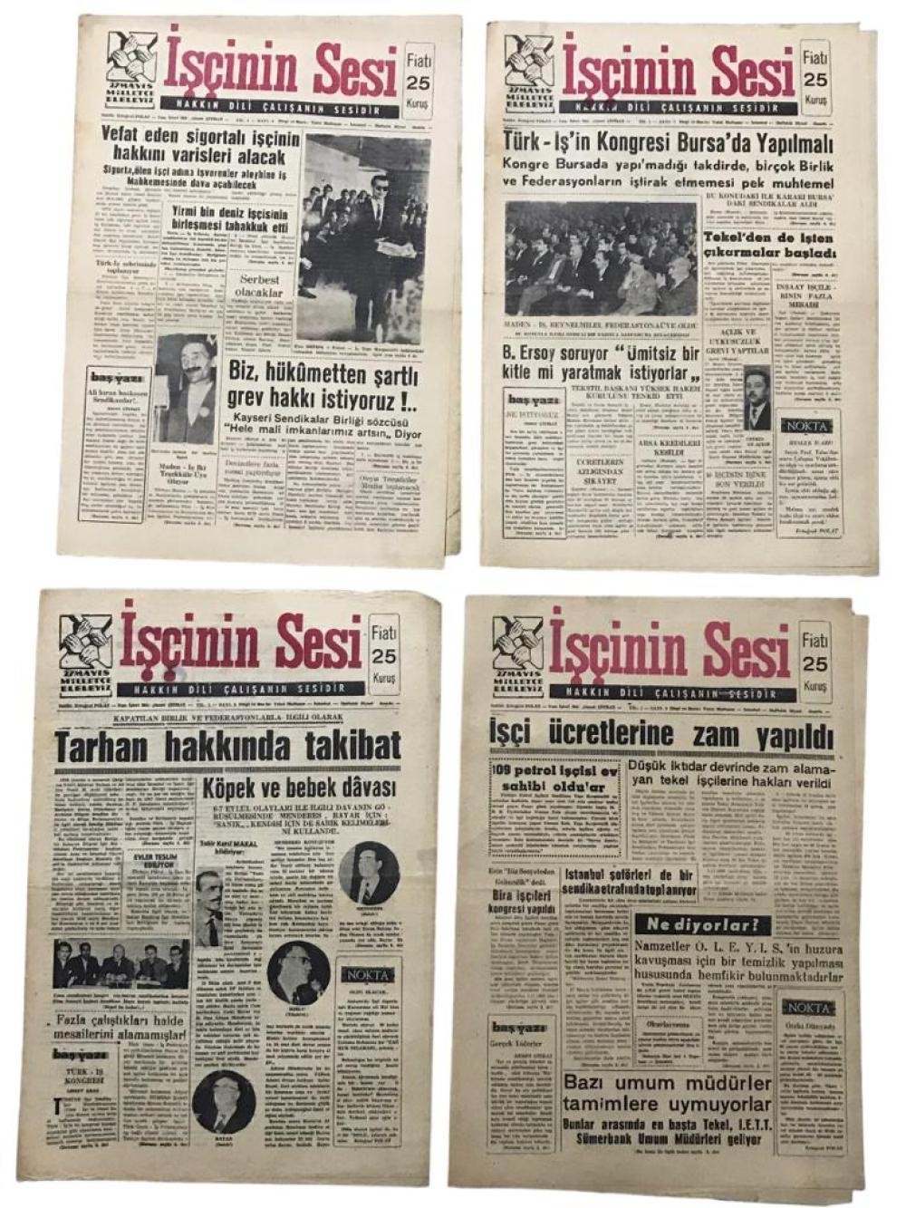 İşçinin Sesi Gazetesi 1960 - 8 sayı