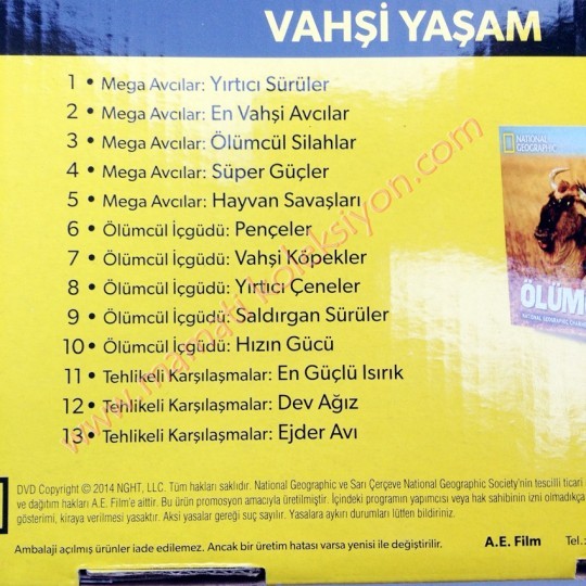 National Geographic - Vahşi Yaşam - 13 Dvd ve Kitap