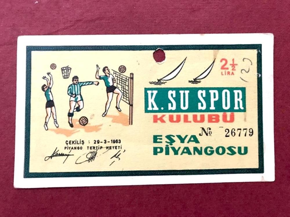 K. Su Spor Kulübü Eşya Piyangosu 1963 - Kınalıada Su Sporları Kulübü