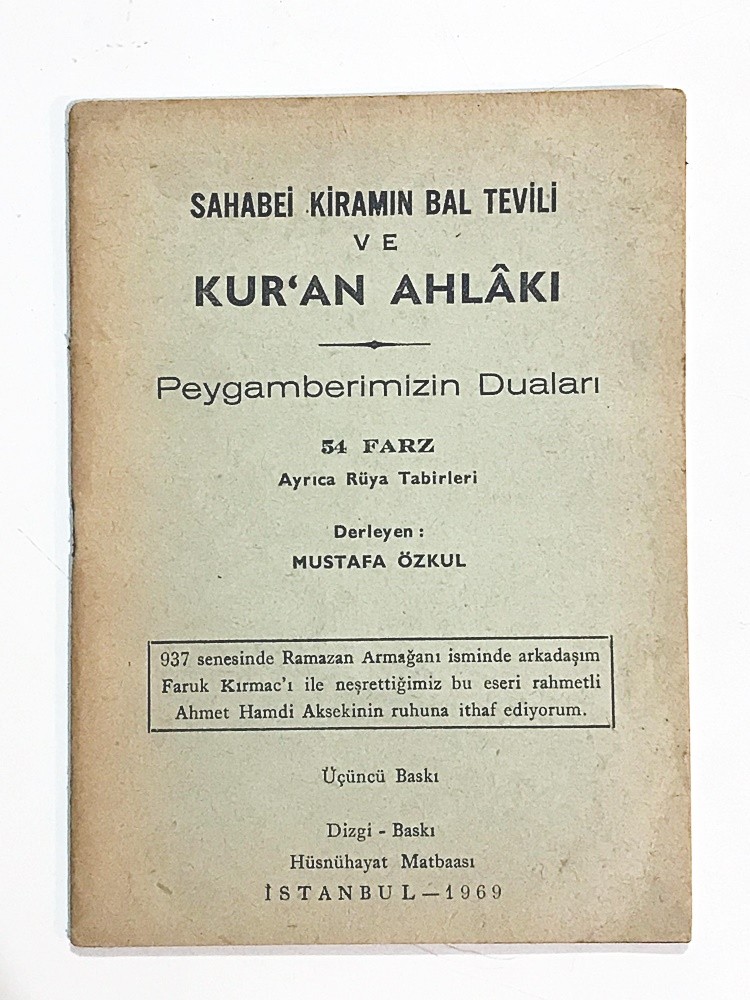 Sahabei Kiramın Bal Tevili ve Kuran Ahlakı / Mustafa ÖZKUL - Kitap