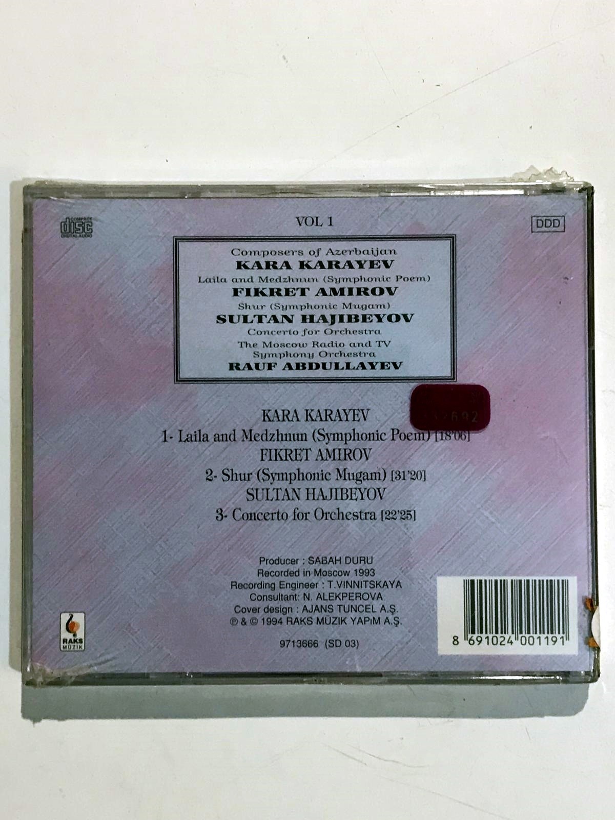 Composers of Azerbaijan / Kara KARAYEV - Fikret AMIROW - Sultan HAJIBEYOV - Rauf ABDULLAYEV - Cd