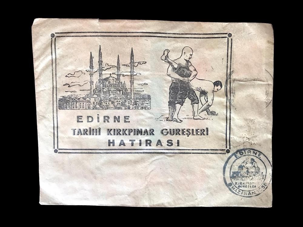 Edirne Tarihi Kırkpınar Güreşleri Hatırası 1958 - İlk gün zarfı