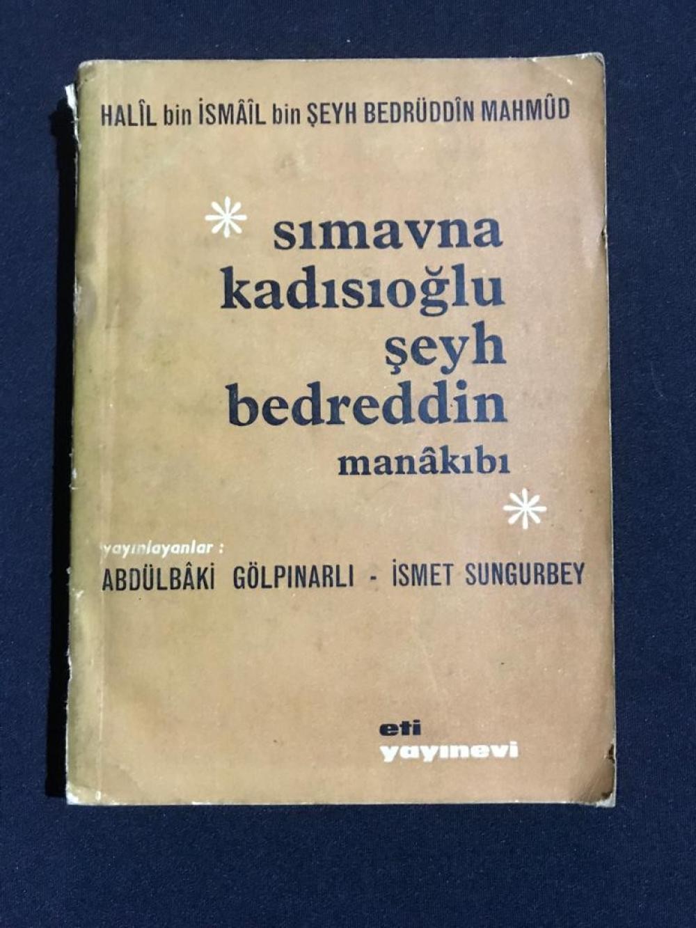 SIMAVNA KADISIOĞLU ŞEYH BEDREDDİN - ABDÜLBAKİ GÖLPINARLI