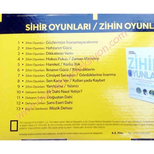 National Geographic - Sihir Oyunları Zihin Oyunları - 13 Dvd ve Kitap