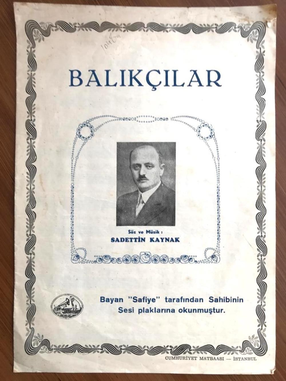 Balıkçılar Saadettin KAYNAK / Sahibinin Sesi - Nota