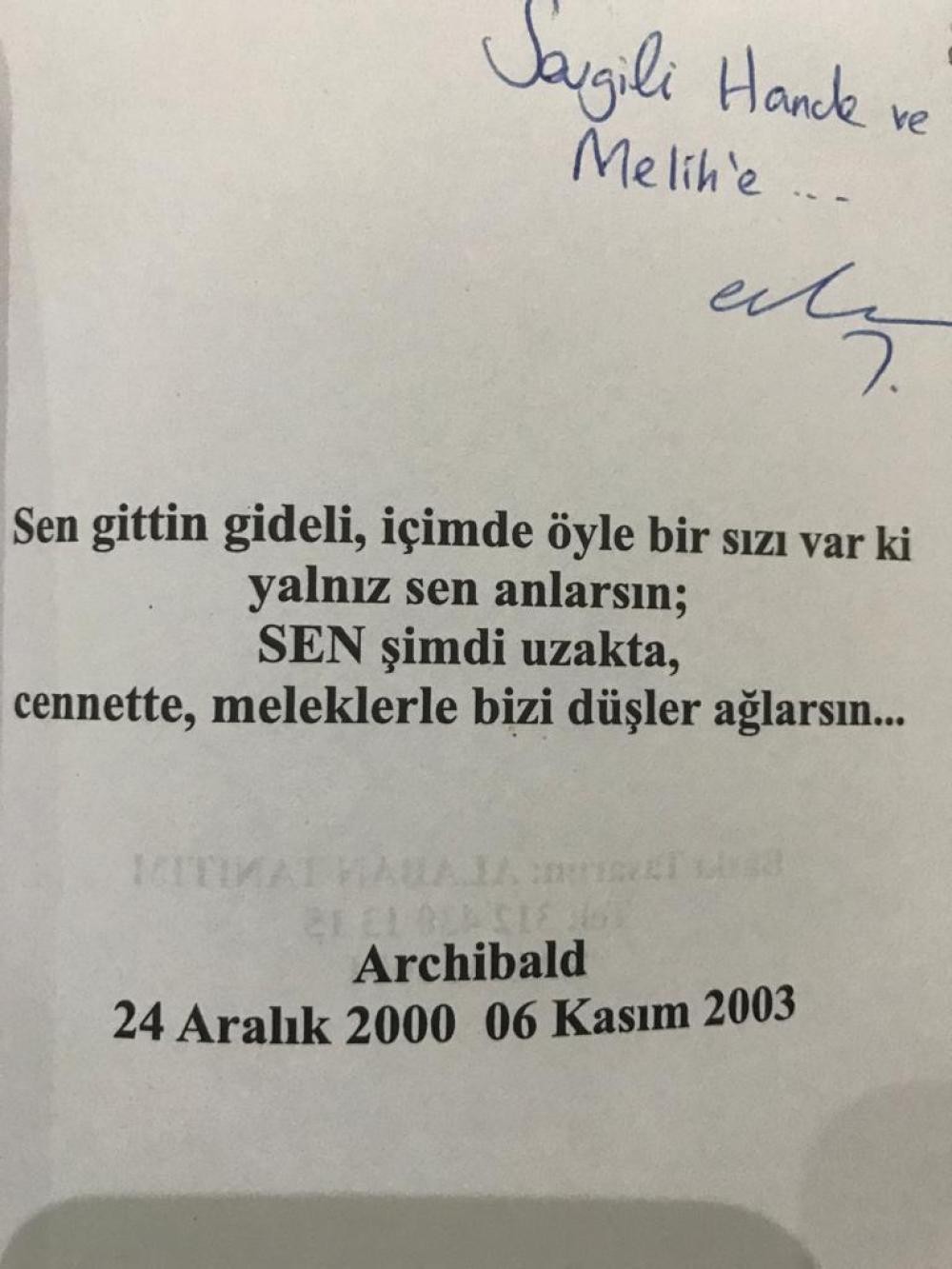 Archibald 24 Aralık 2000 - 06 Kasım 2003 / İmzalı kitap