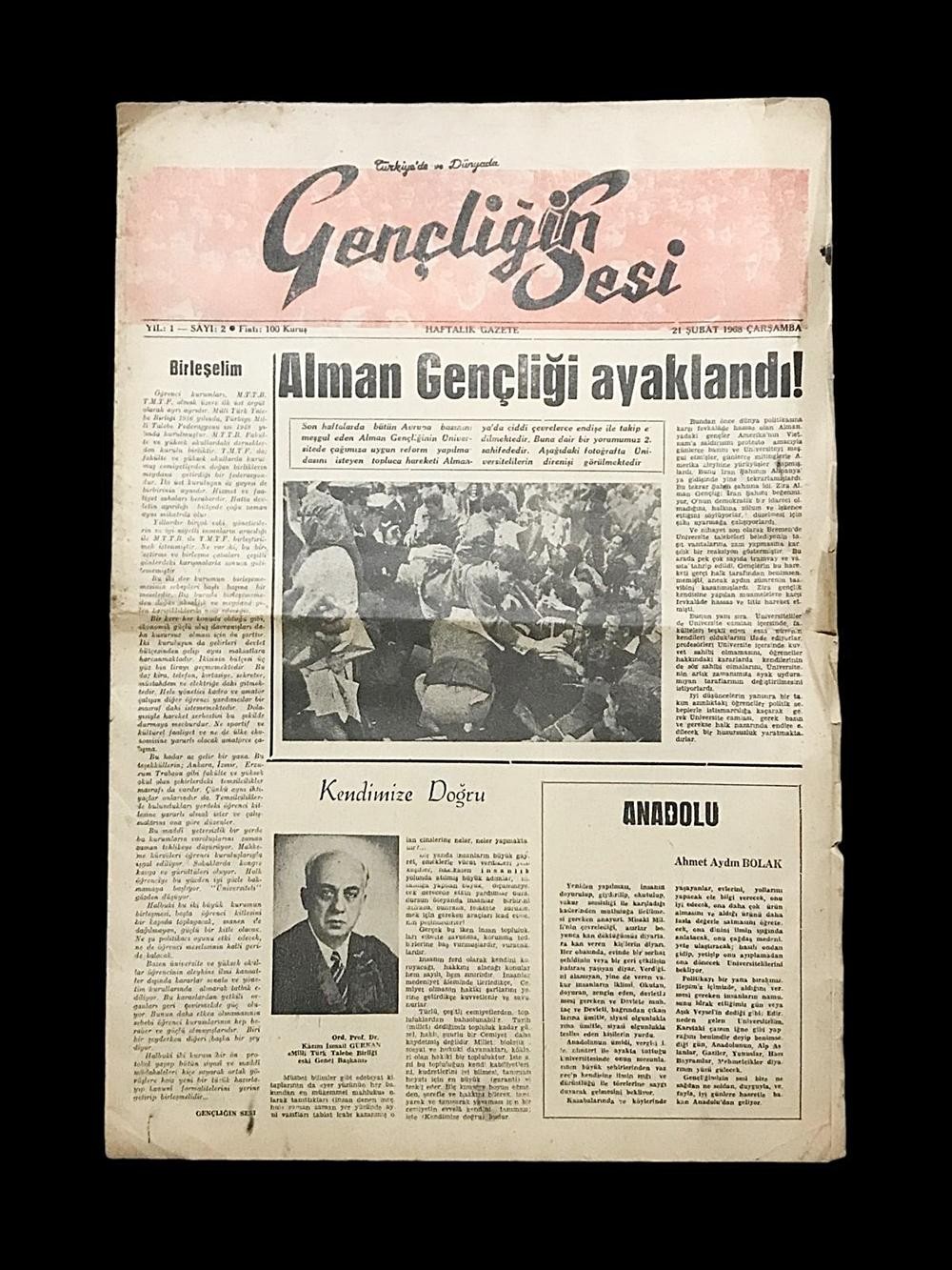 Türkiye'de ve Dünyada GENÇLİĞİN SESİ gazetesi - 21 Şubat 1968 / Sayı:2