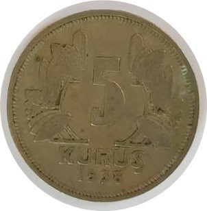 5 Kuruş 1938 - Para