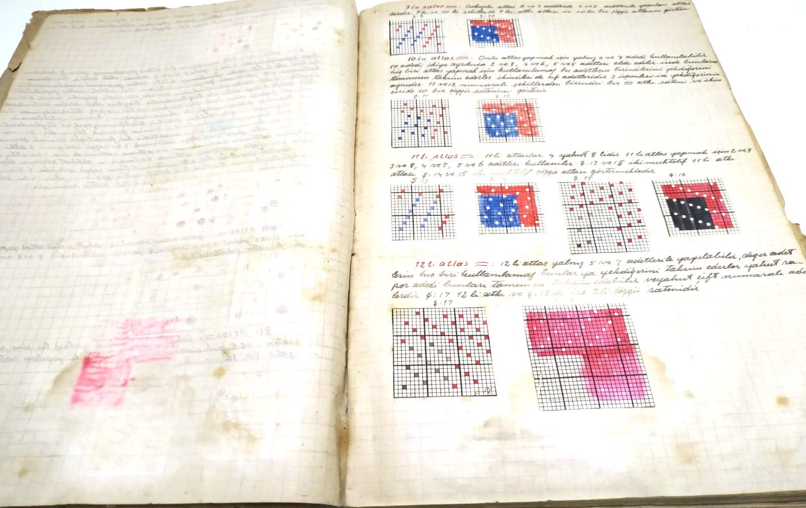 1940'lı yıllara ait, 3 adet defter, dosya ve çok sayıda tekstille ilgili döküman