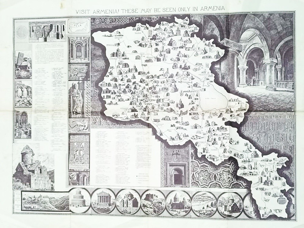 Illustrated Guide Map of Historical Architectural Monuments of Soviet Armenia - Harita