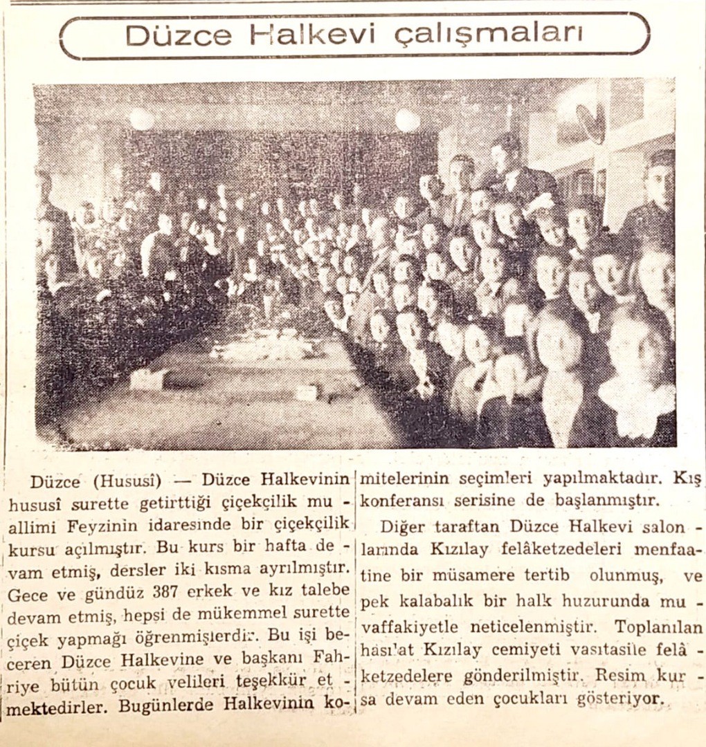 Düzce Halkevi çalışmaları 1940 / Dergi, gazete reklamı - Efemera