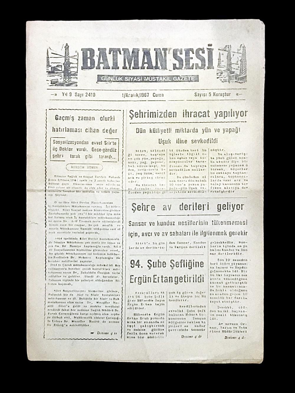 Batman Sesi Gazetesi - 1 Aralık 1967