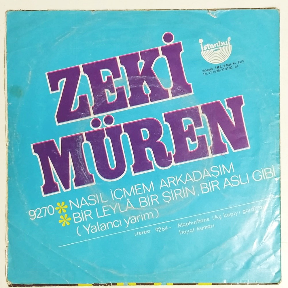 Zeki MÜREN / İstanbul Plak - Plak Kapağı / Sadece Kapaktır