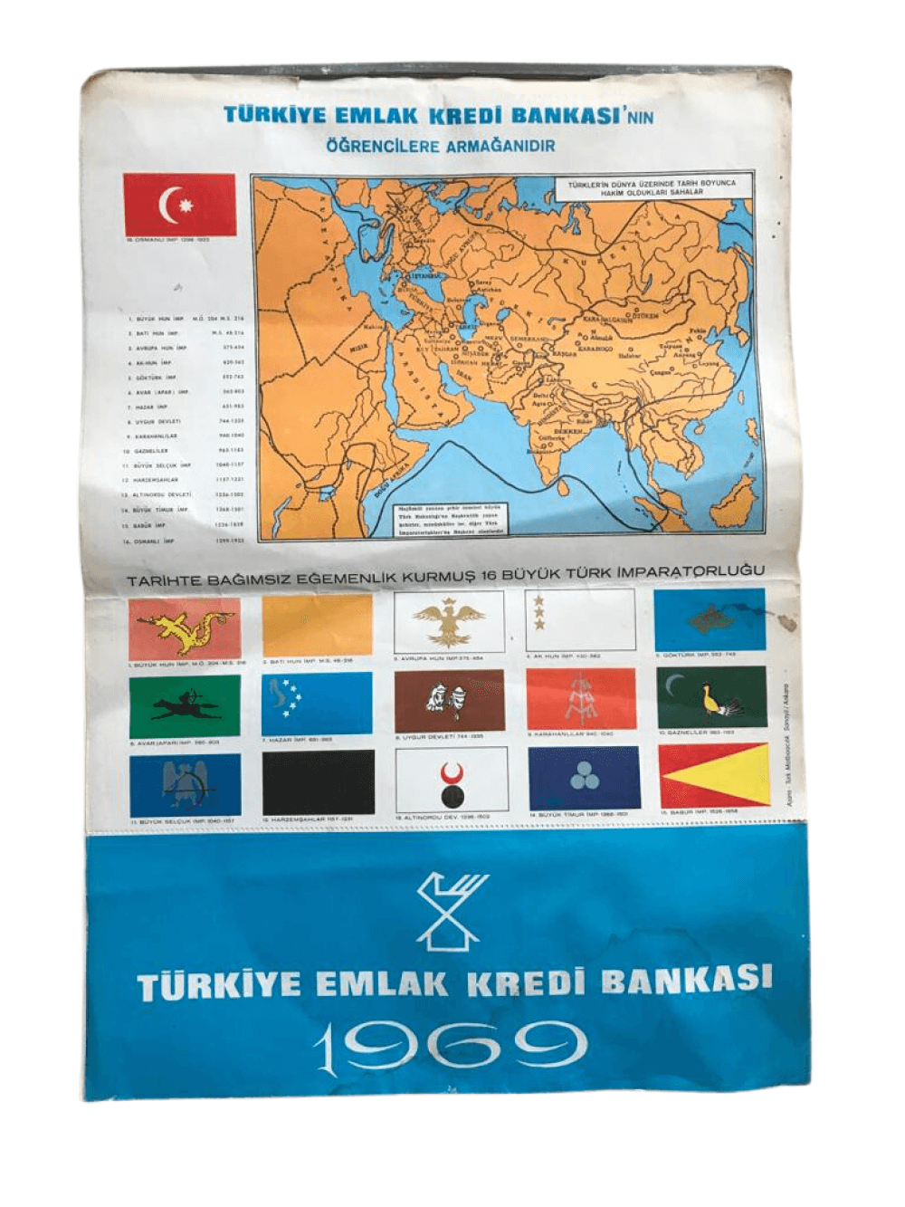 Türkiye Emlak Kredi Bankası - 16 Büyük Türk İmparatorluğu 1969 yılı takvim