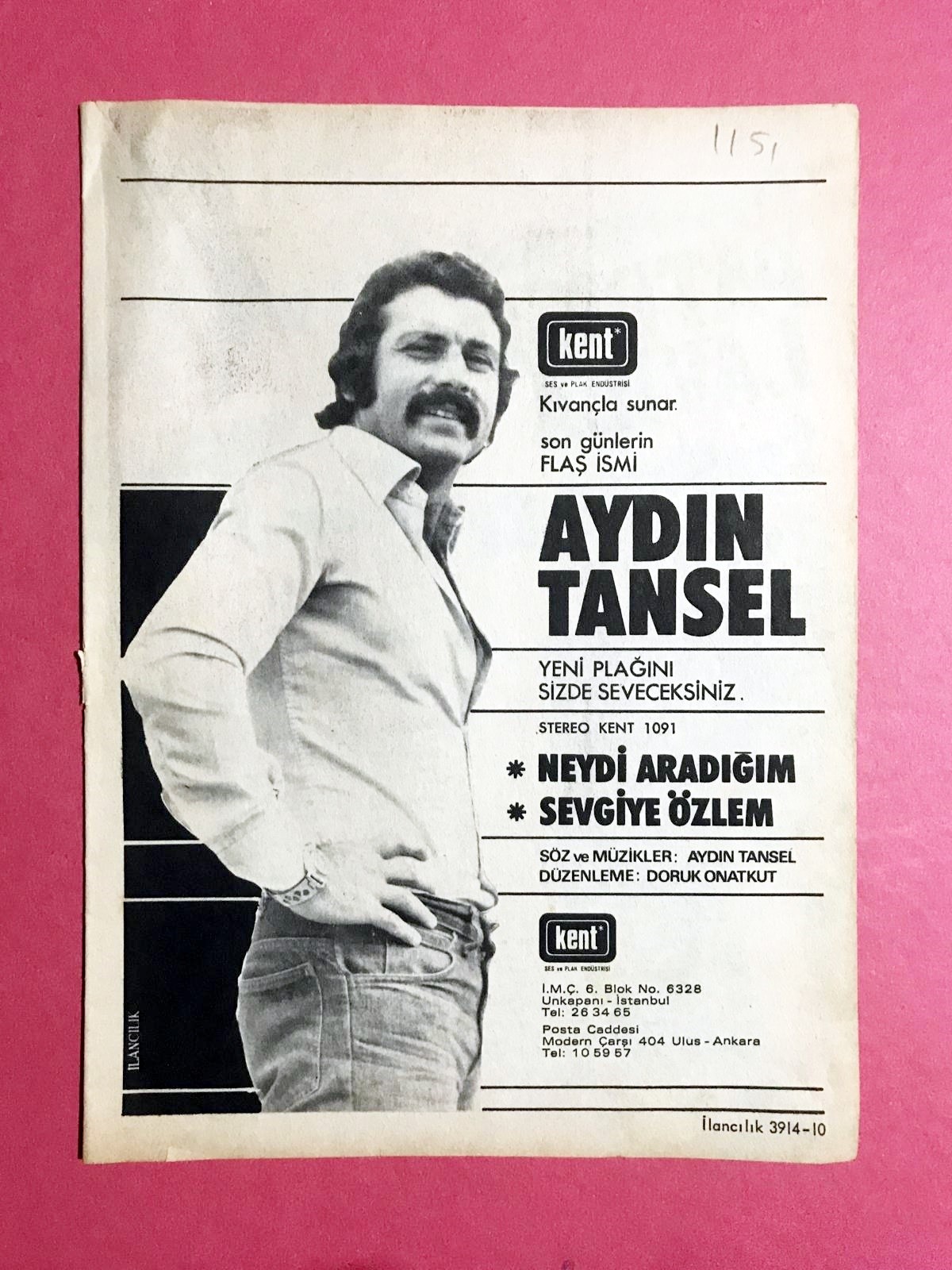 Aydın TANSEL & Kent Plak - 18x24 Dergi Gazete Reklamları