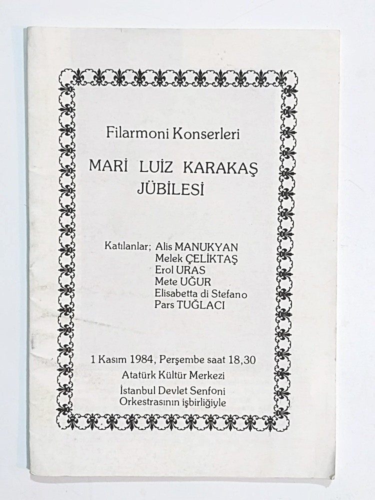 Filarmoni Konserleri Mari Luiz Karakaş Jübilesi - Kitap