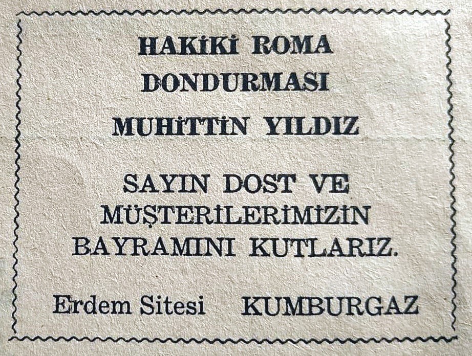 Hakiki Roma Dondurması Kumburgaz / Dergi - gazete reklamları