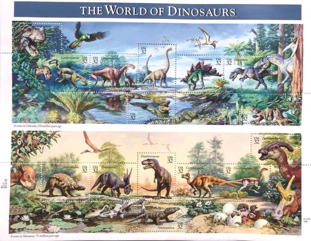 Dinozor Dünyası - The World of Dinosaurs 1997 / 15x32 Blok pul