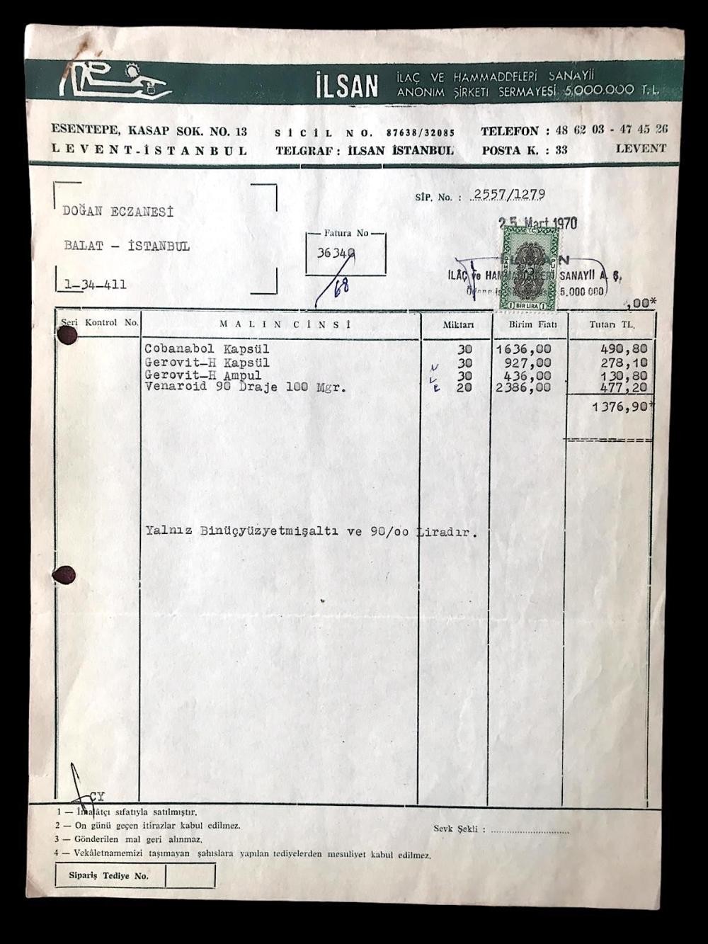 Dermancı Ecza Deposu - Fatura