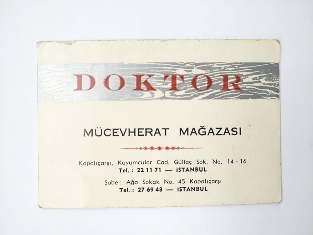 Doktor Mücevherat mağazası Kapalıçarşı - Kartvizit