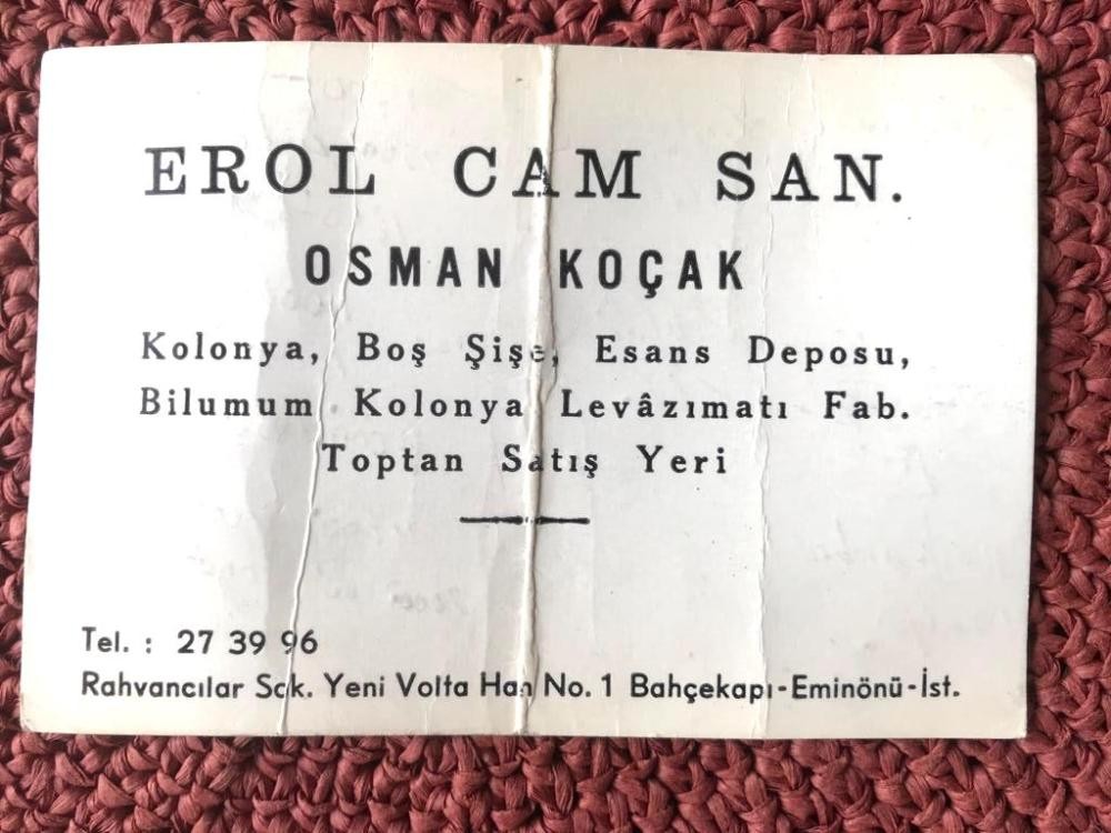 Erol Cam San. Kolonya, boş şişe - Kartadres