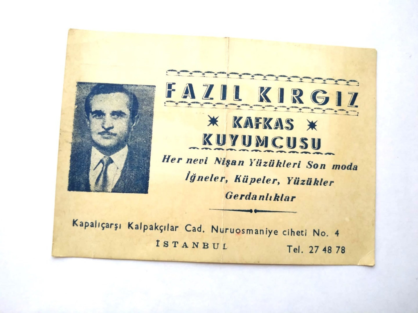 Kafkas Kuyumcusu Kapalıçarşı / Kartadres - Efemera