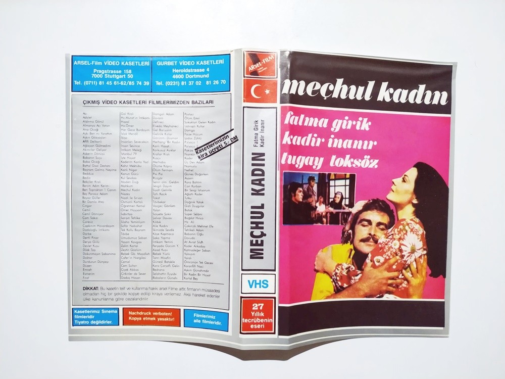 Meçhul Kadın / Fatma GİRİK - Kadir İNANIR  - Tugay TOKSÖZ - Video Kaset Kartoneti / KASET DEĞİLDİR