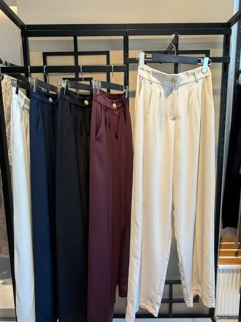 GOLD DÜGME PALAZZO PANTALON 