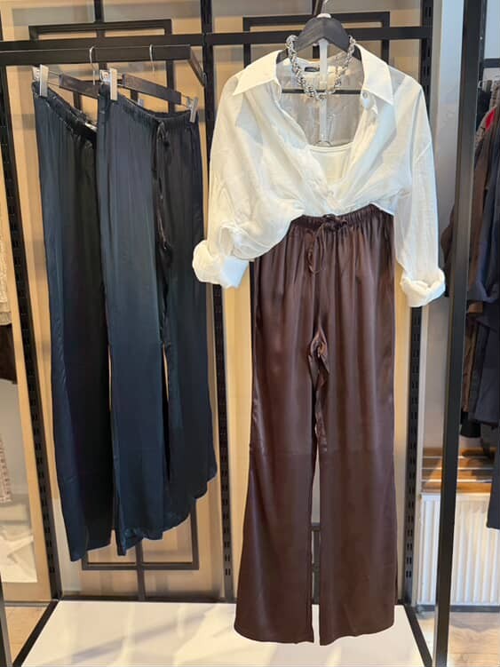 BELİ BAĞCIKLI SATEN PANTOLON 
