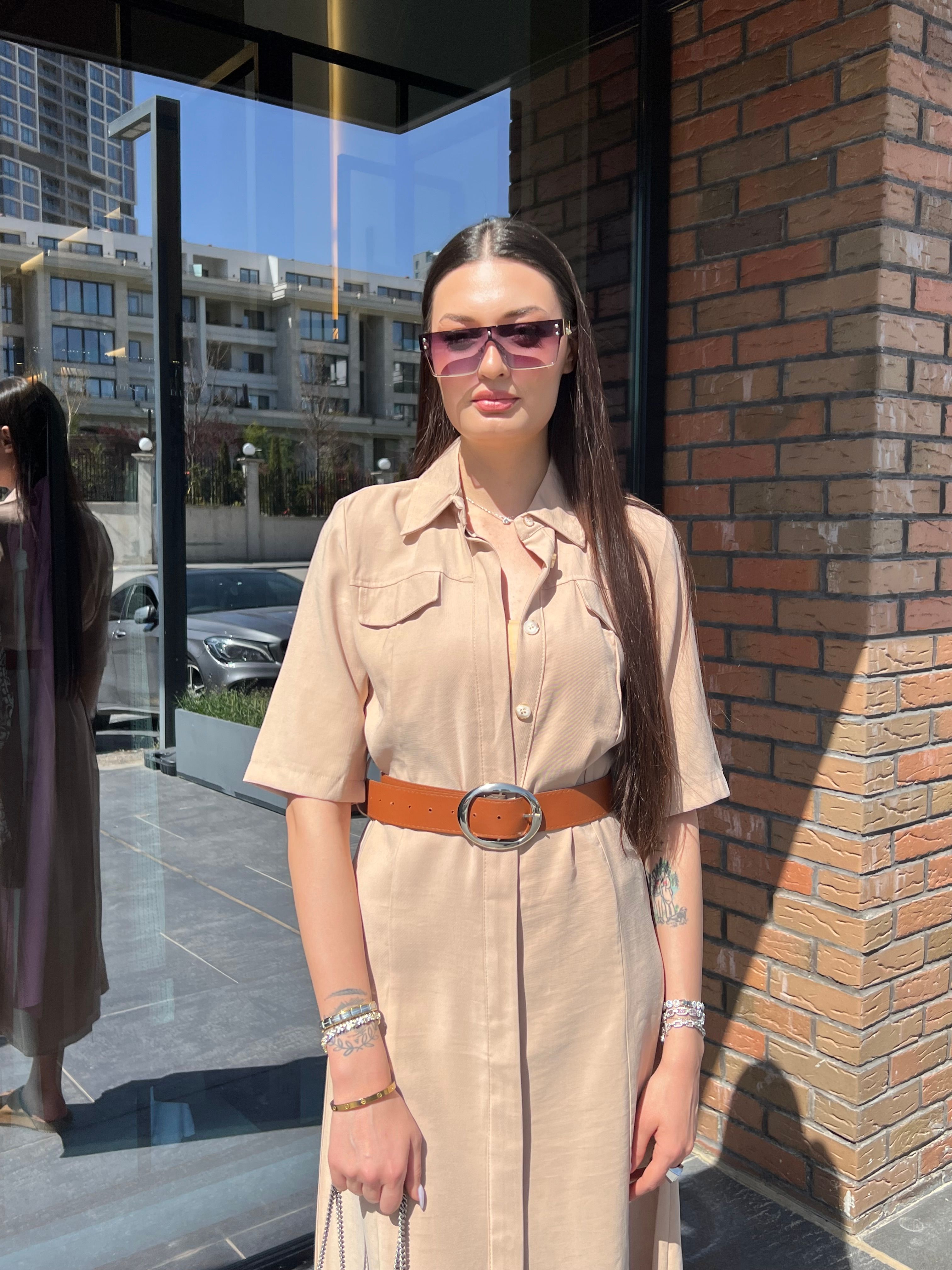 Tencel Cepli Elbise
