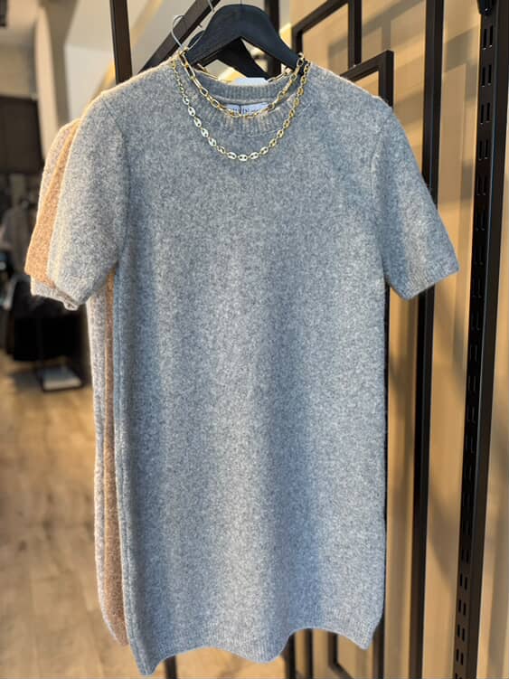 BİSİKLET YAKA KISA KOL TRİKO ELBİSE