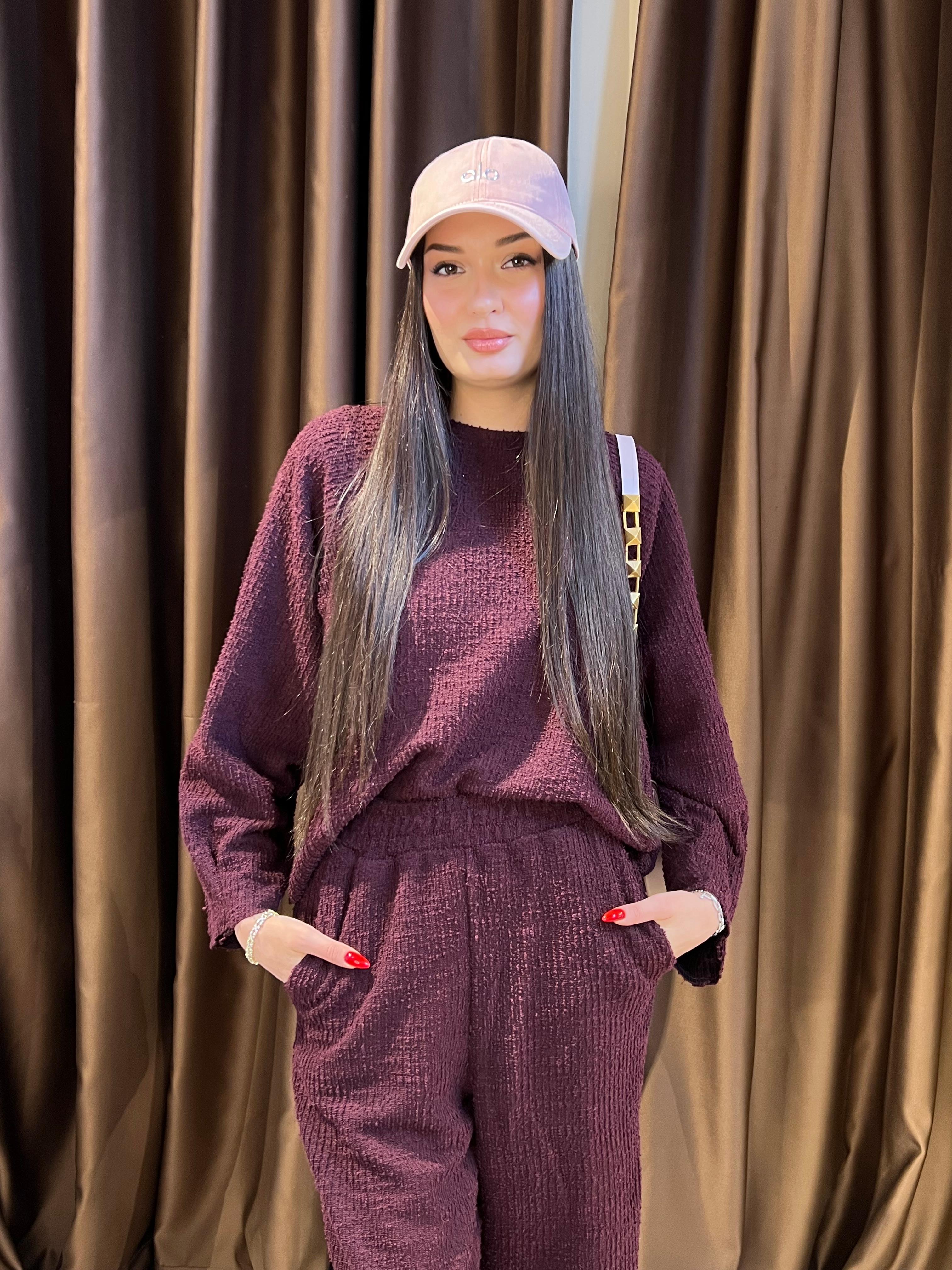 Makarna Kumaş Takım - Bordo