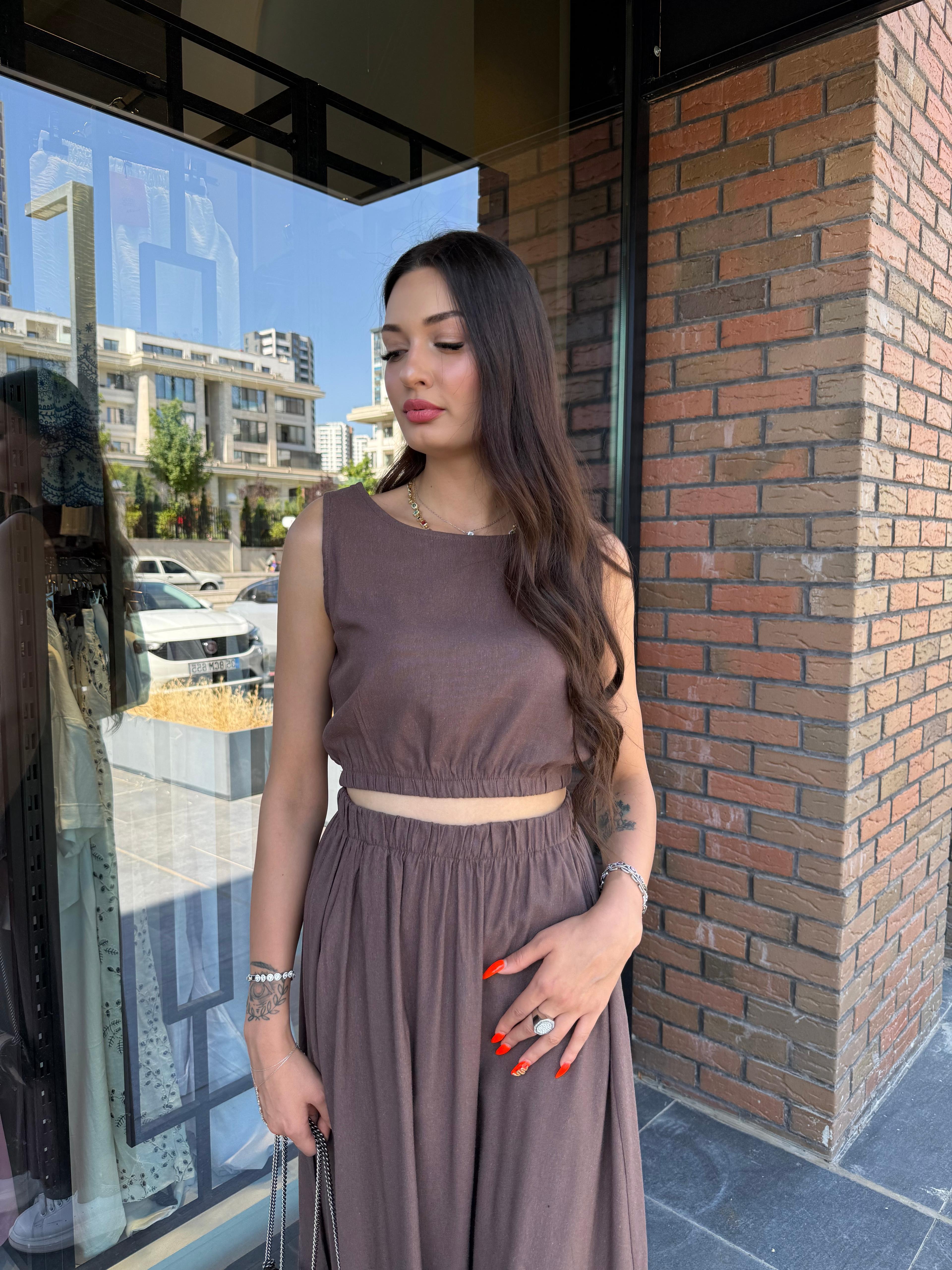 Keten Etekli Crop Takım