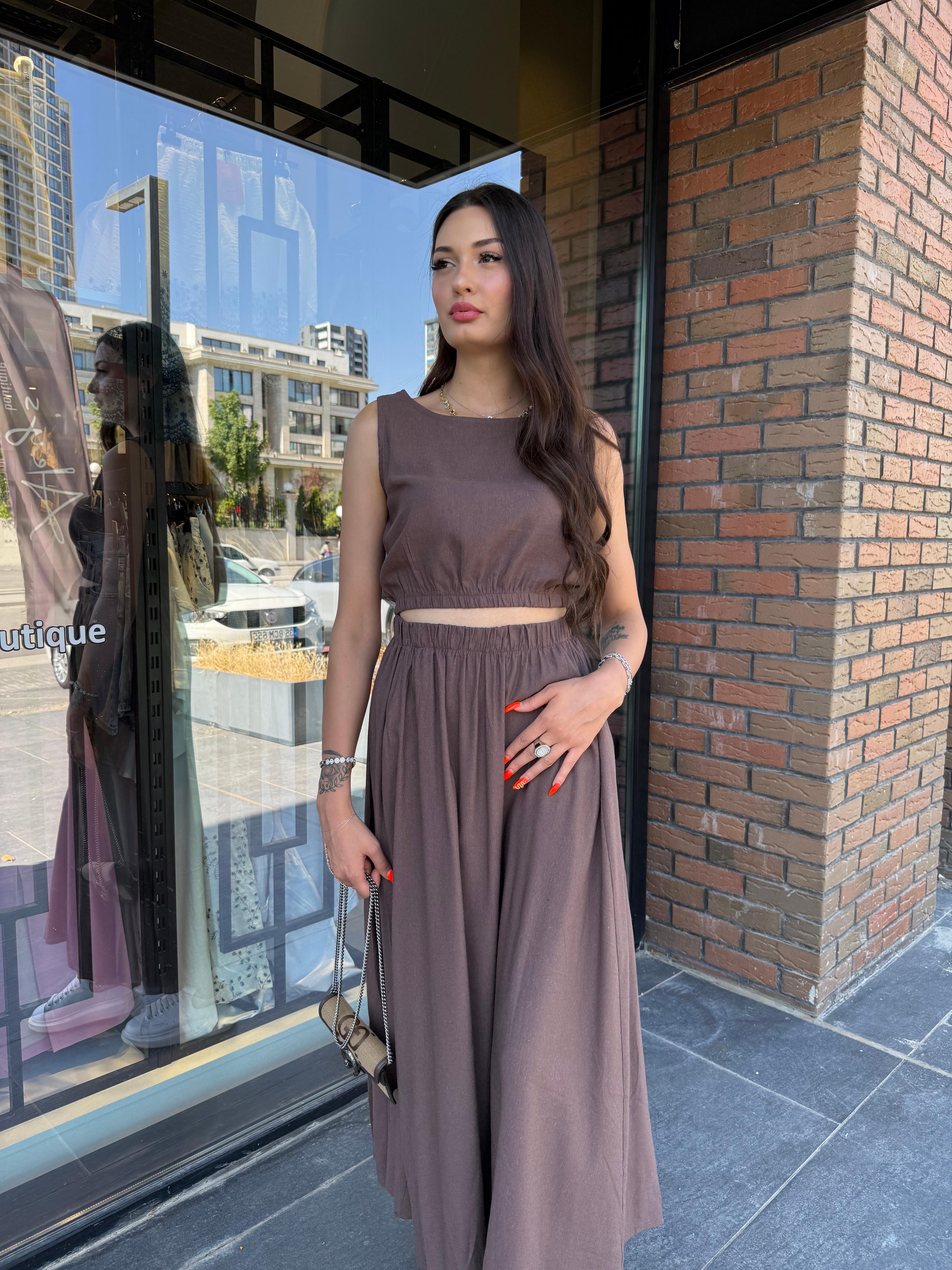 Keten Etekli Crop Takım
