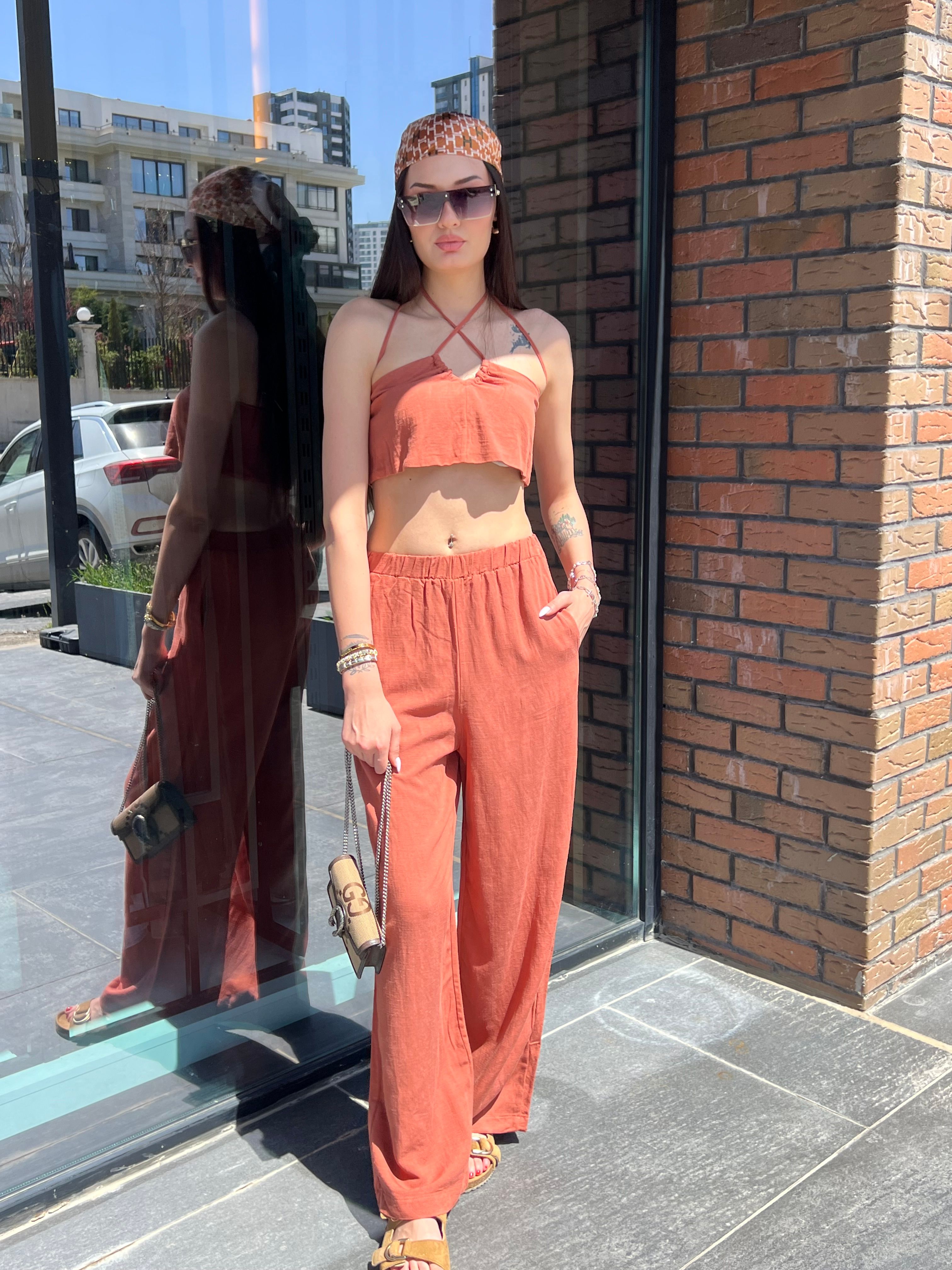 Crop Pantolon Takım