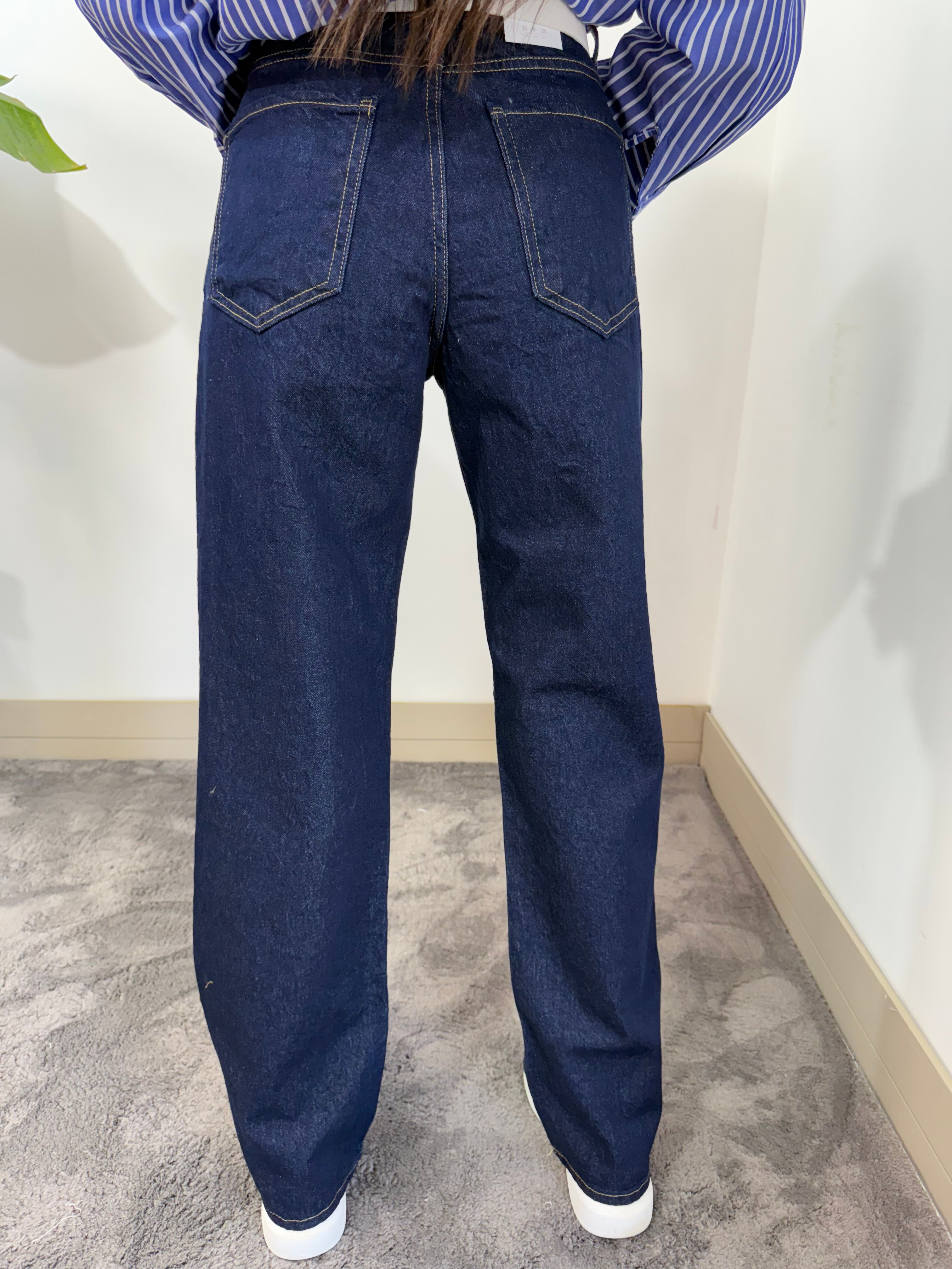 Su Yıkama Straight Denim